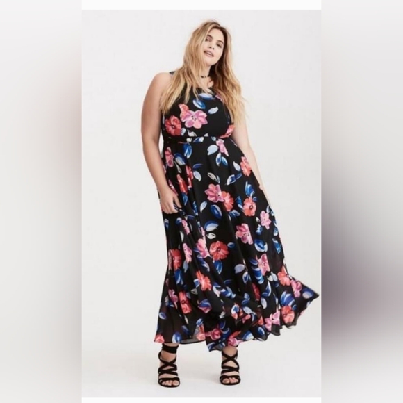 Torrid Floral Print High Neck Maxi Dress (size 16) - Picture 4 of 5